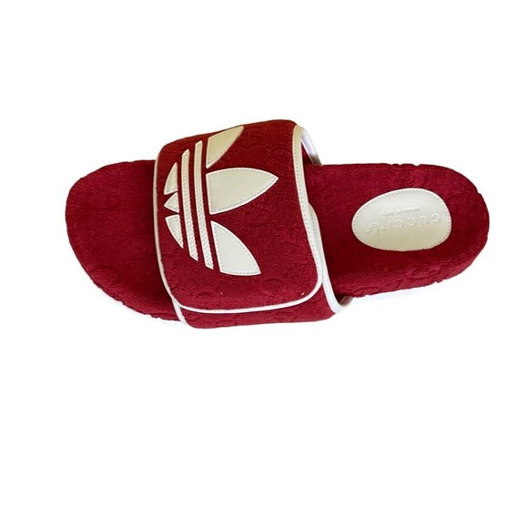 Adidas x Gucci 702412 Mens Slides Sandals Shoe, Red, sz Gucci 9 & 10 - Picture 4 of 16